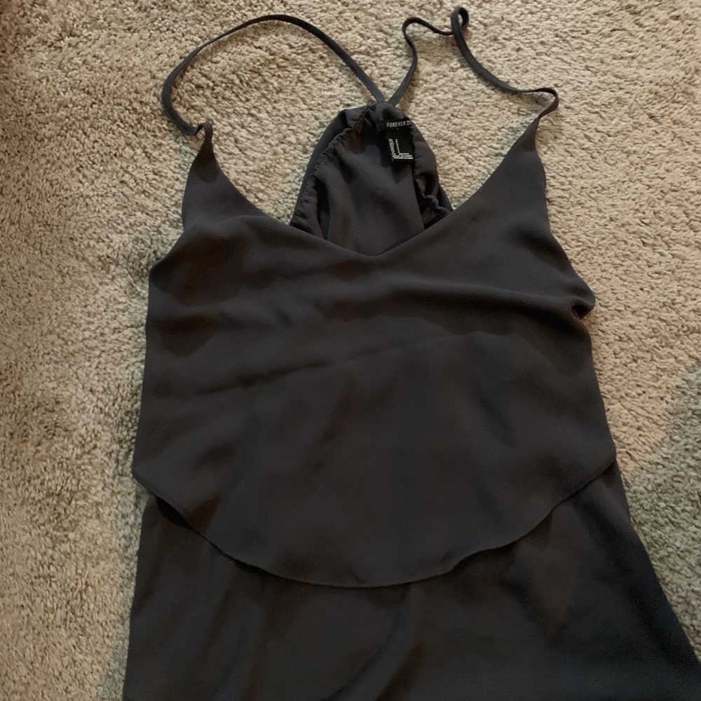 Gray spaghetti strap tank